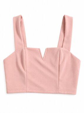 SHEIN MOD V-Notch Crop Top Rose Pink Size Small S Sleeveless Tank